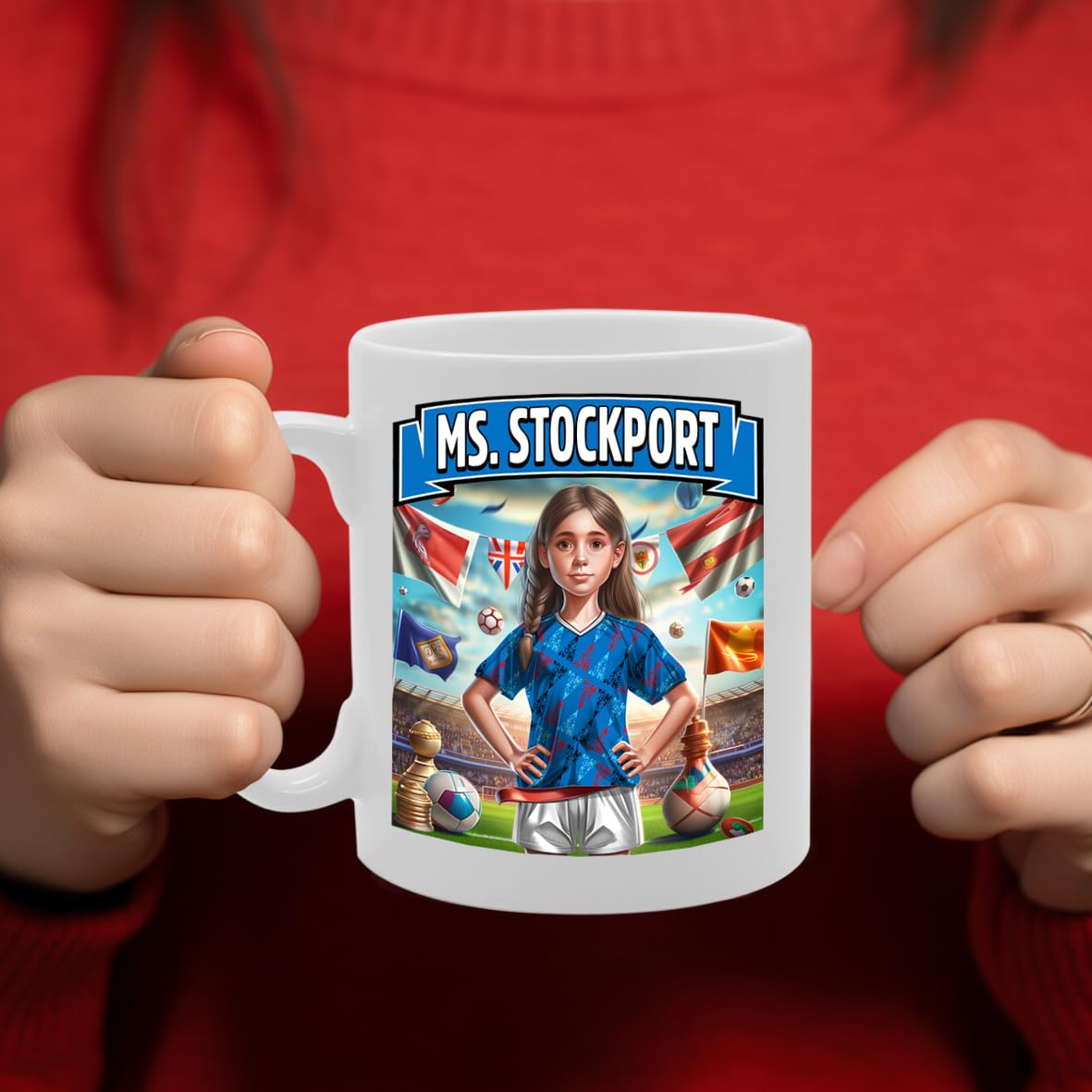 Ms Stockport   Printed Tea Coffee Ceramic  For Footie Fan Ladies Girls Mg6384 - Funny Printed Coffee Mug - Great Gift Idea