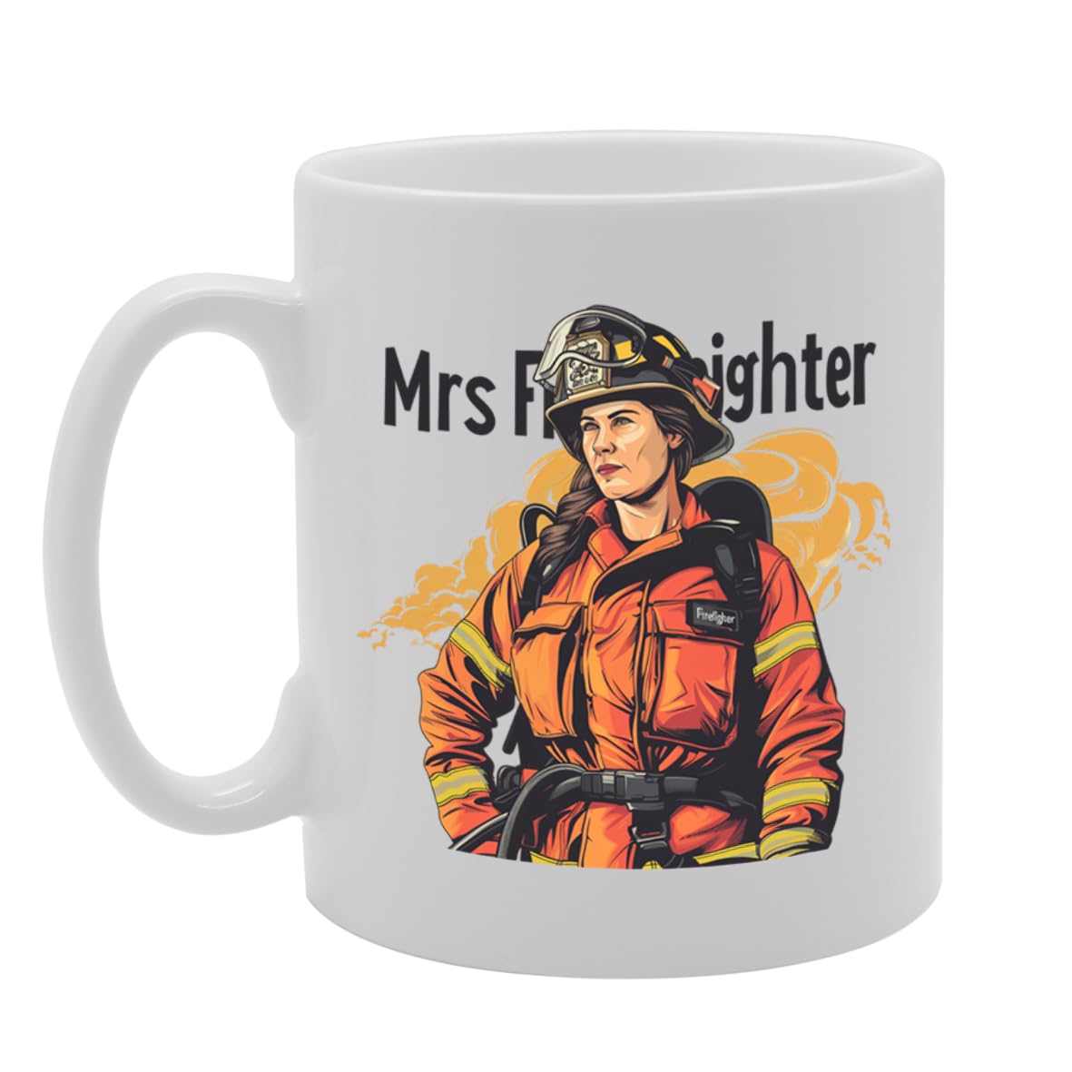 Mrs Firefighter  - Ideal For Female Firefighters And Rescue Professionals, 11Oz Ceramic Coffee  For Fire Service Enthusiasts Mg5981 - Funny Printed Coffee Mug - Great Gift Idea
