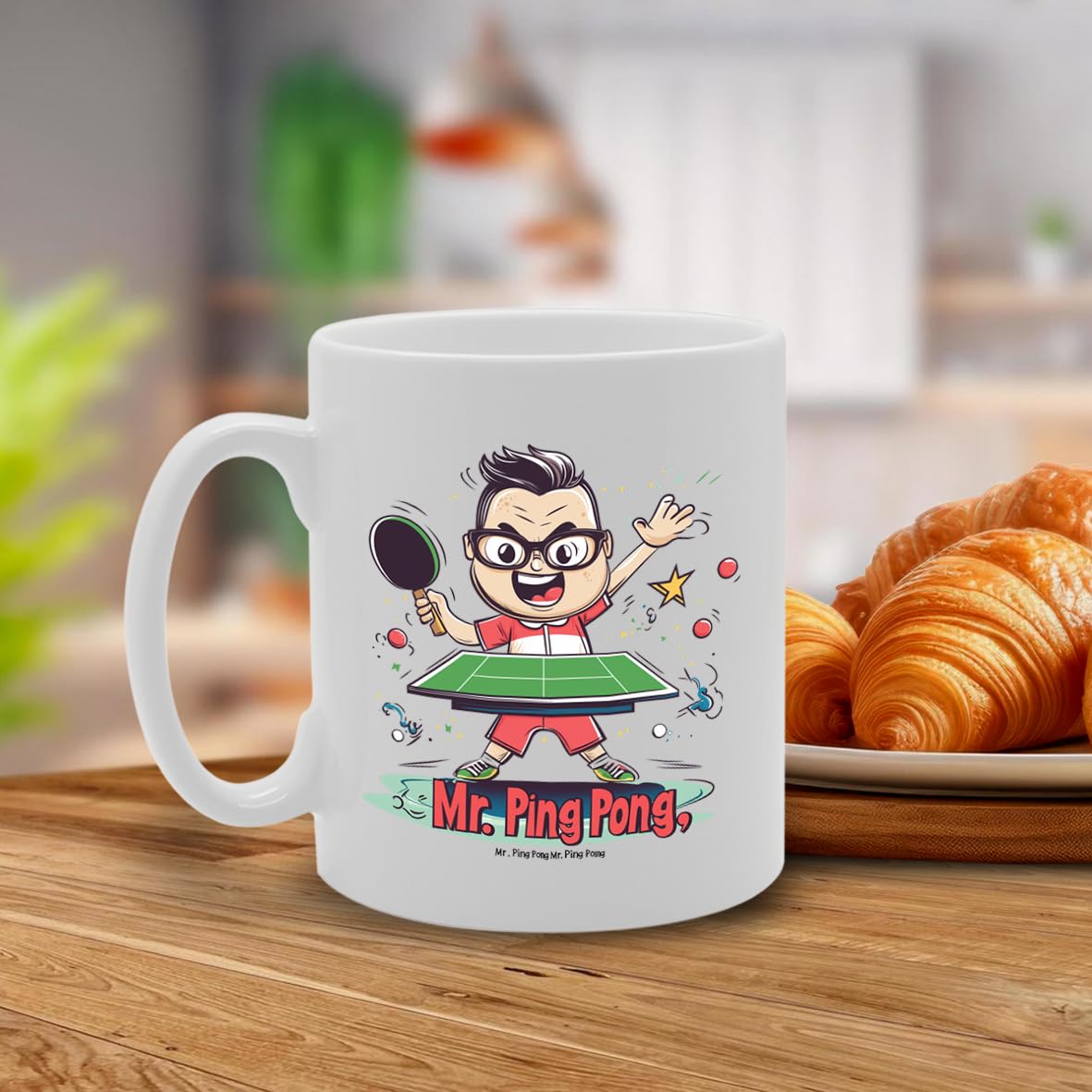 11Oz Ceramic  Featuring Popular Sports Designs From Around The World – Ideal For Sports Fans And Enthusiasts (Table Tennis Mg6566) - Funny Printed Coffee Mug - Great Gift Idea