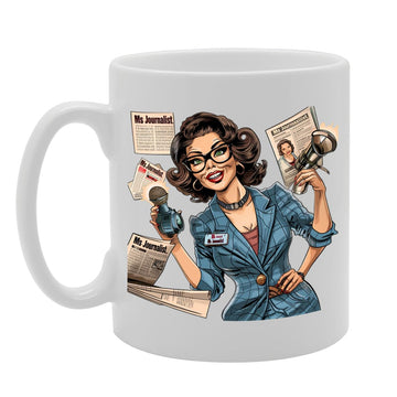 Ms Journalist  - For Female Journalists, Writers, Media Enthusiasts, Durable Ceramic, Dishwasher Safe, Premium Print For Daily Use Mg6051 - Funny Printed Coffee Mug - Great Gift Idea
