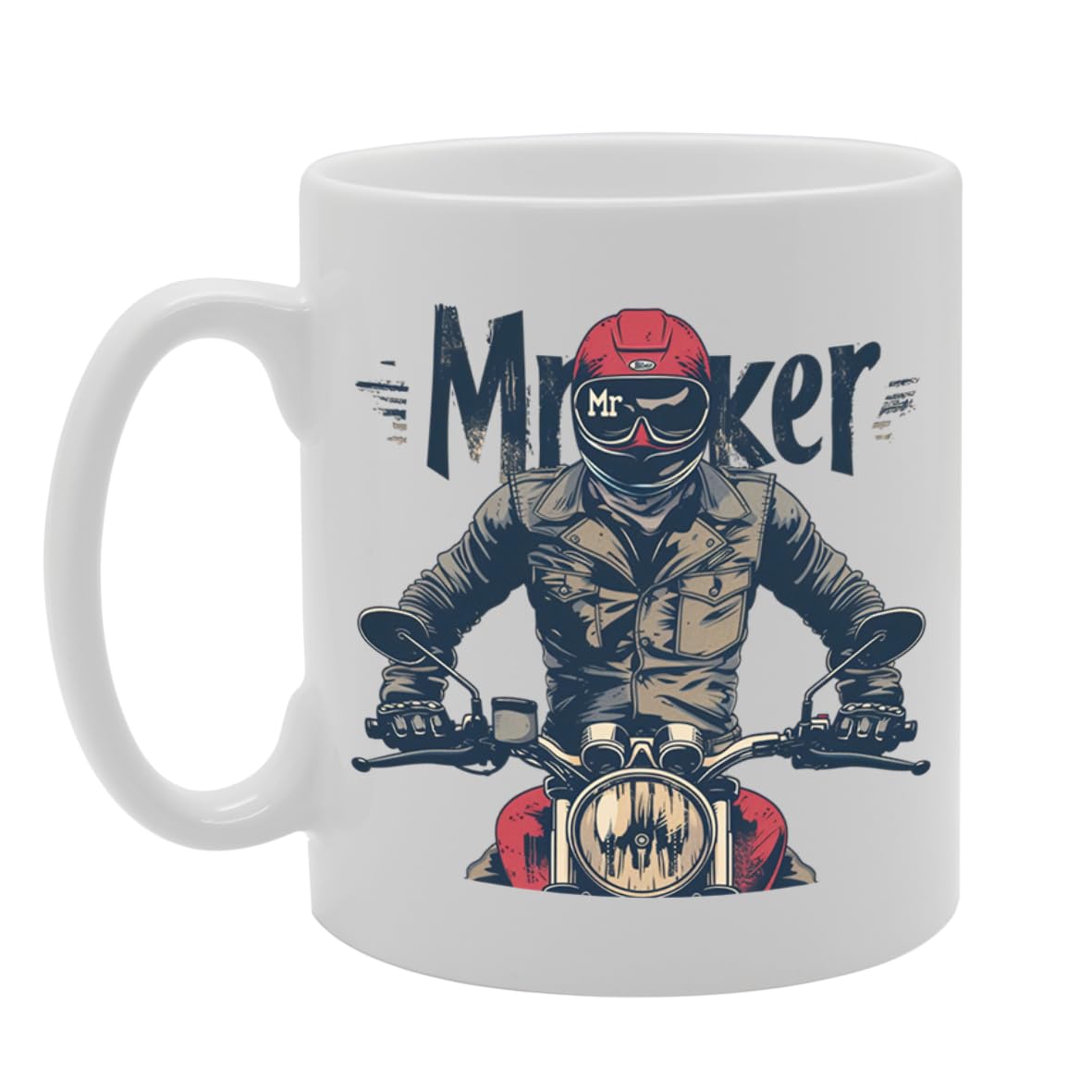 Mr Biker  - Ideal For Motorcycle Enthusiasts And Riders, 11Oz Ceramic Coffee  For Bikers And Road Warriors Mg5925 - Funny Printed Coffee Mug - Great Gift Idea