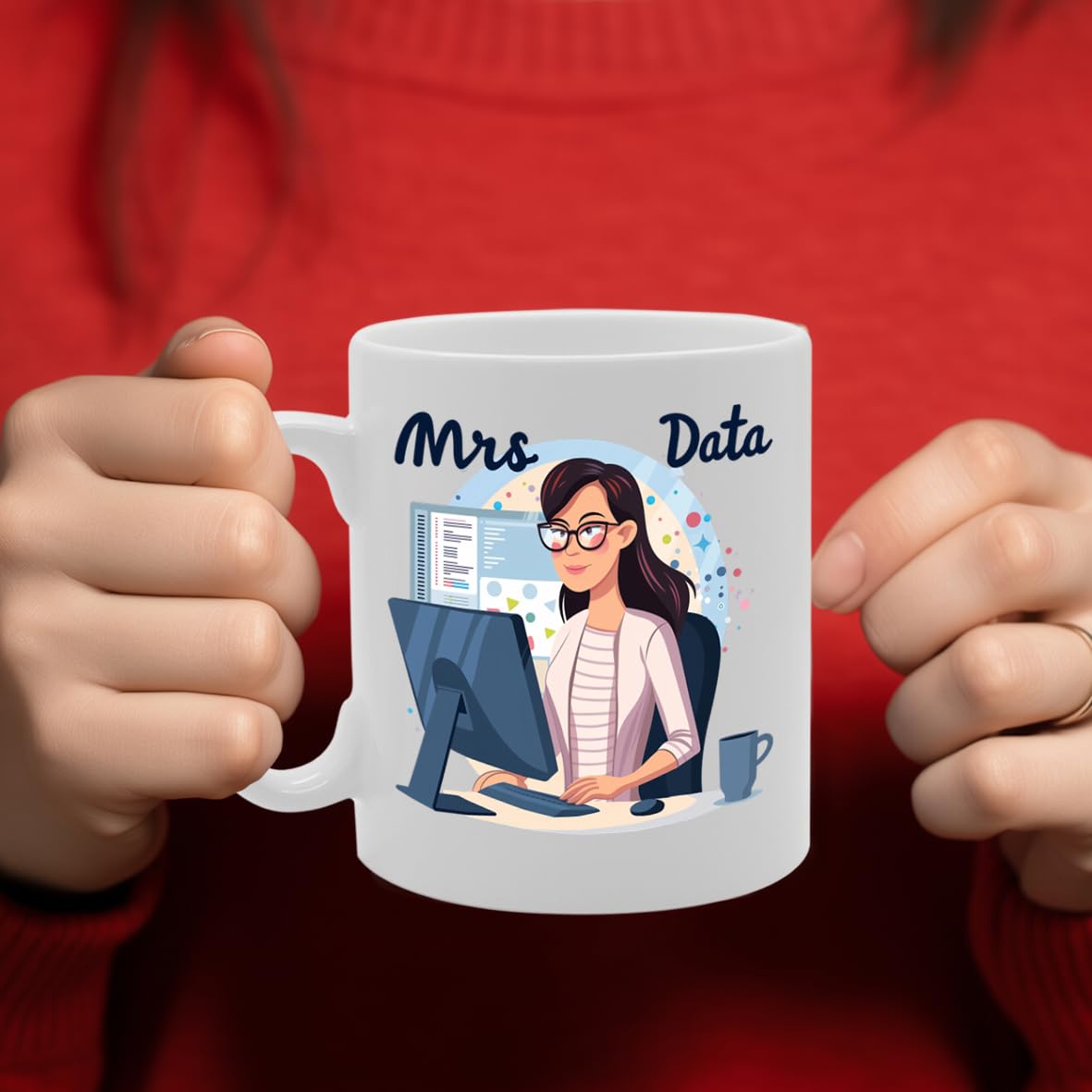 Mrs Data  - Ideal For Data Analysts And Tech Enthusiasts, 11Oz Ceramic Coffee  For Data Scientists And Information Lovers Mg5959 - Funny Printed Coffee Mug - Great Gift Idea