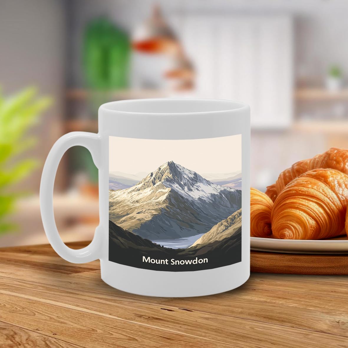 Printed Coffee Ceramic  Featuring Cities And Landmarks In United Kingdom (Snowdon) - Funny Printed Coffee Mug - Great Gift Idea