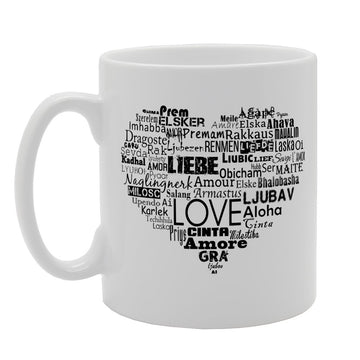 Love In Heart Shape Funny Text   Printed Tea Coffee Ceramic  Mg1578 - Funny Printed Coffee Mug - Great Gift Idea