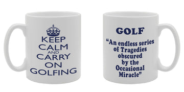 Keep Calm And Carry On Golfing   Printed Tea Coffee Ceramic  Mg541 - Funny Printed Coffee Mug - Great Gift Idea