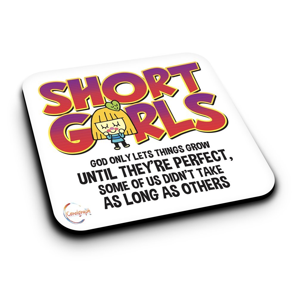 ER311 SHORT GIRLS GOD ONLY LETS THINGS GROW UNTIL THEY'RE PERFECT Novelty Present Gift Printed MDF Wooden Coaster