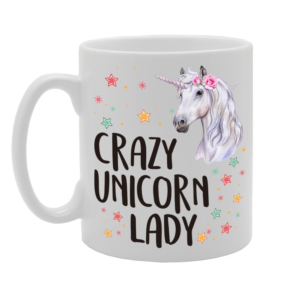 Crazy Unicorn Lady   Printed Tea Coffee Ceramic  Mg4323 - Funny Printed Coffee Mug - Great Gift Idea