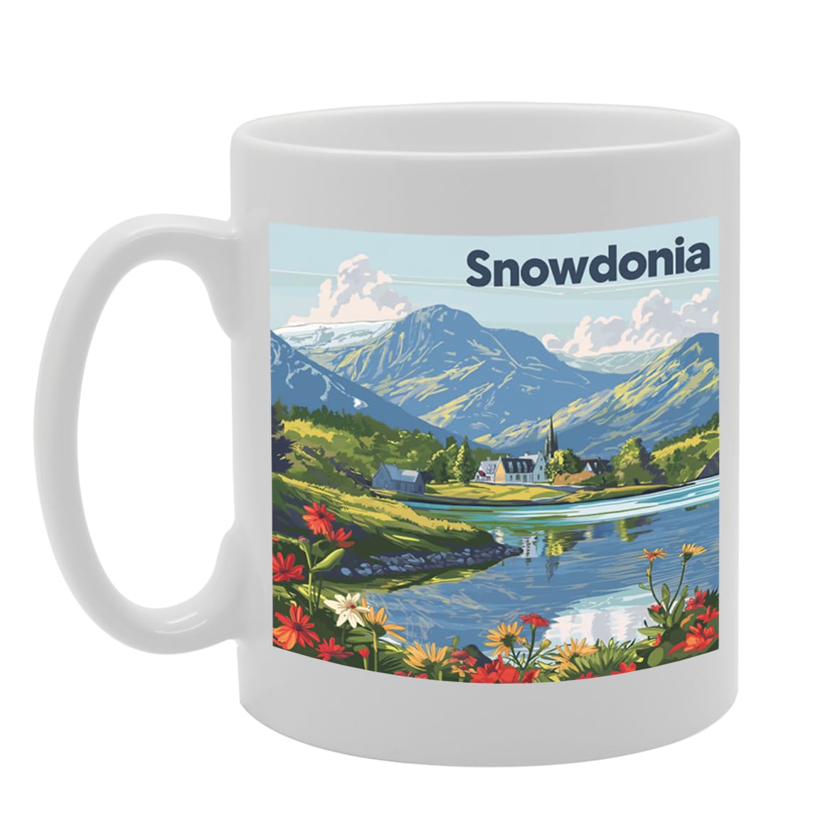 Printed Coffee Ceramic  Featuring Cities And Landmarks In United Kingdom (Snowdonia) - Funny Printed Coffee Mug - Great Gift Idea