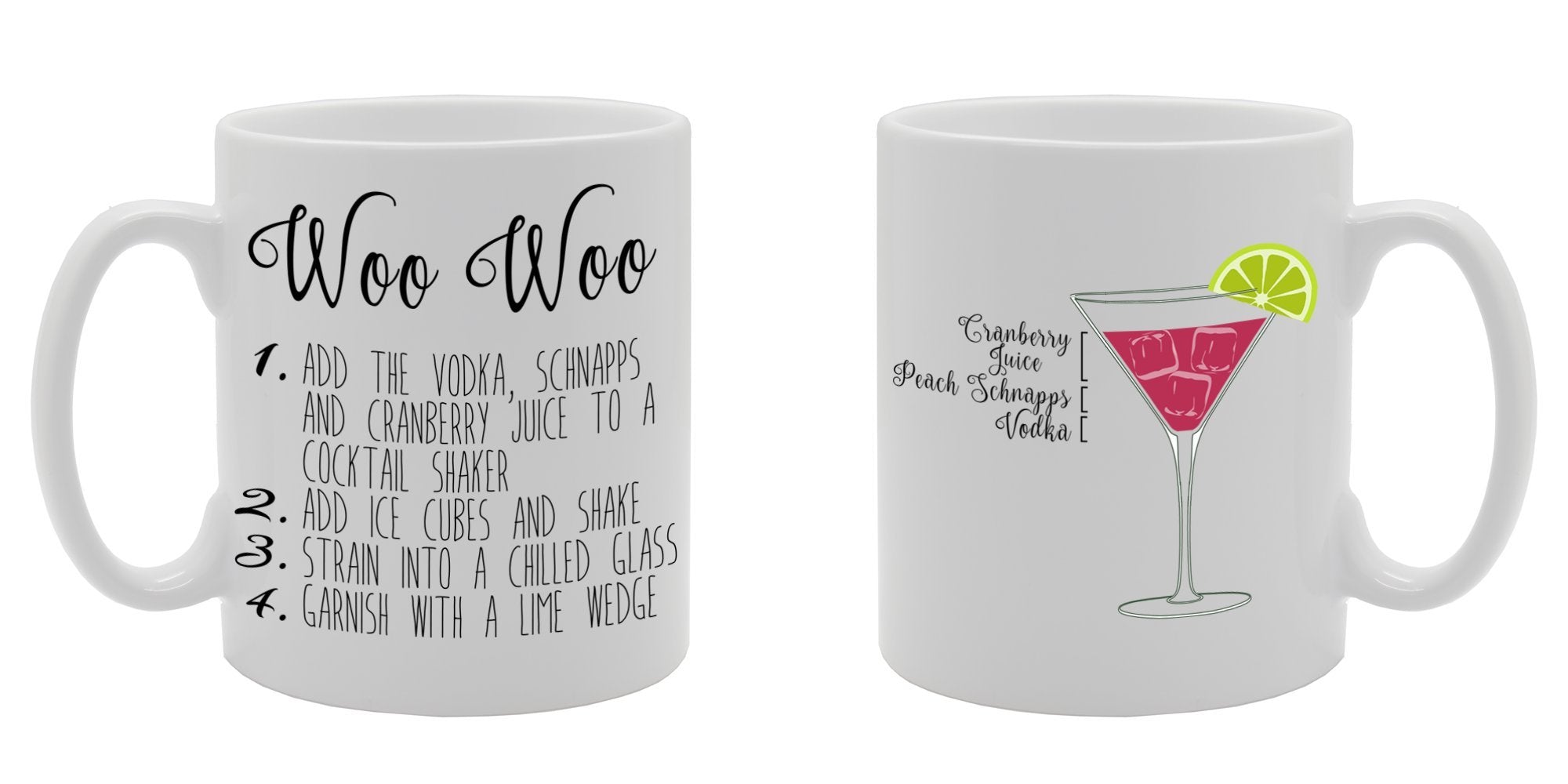 Woo Woo Drink Recipe Cocktail Bar   Printed Ceramic Tea Coffee  Mg094 - Funny Printed Coffee Mug - Great Gift Idea