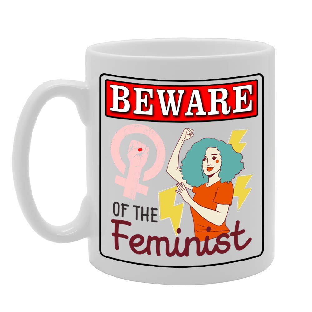 Beware Of The Feminist   Printed Tea Coffee Ceramic  Mg4940 - Funny Printed Coffee Mug - Great Gift Idea