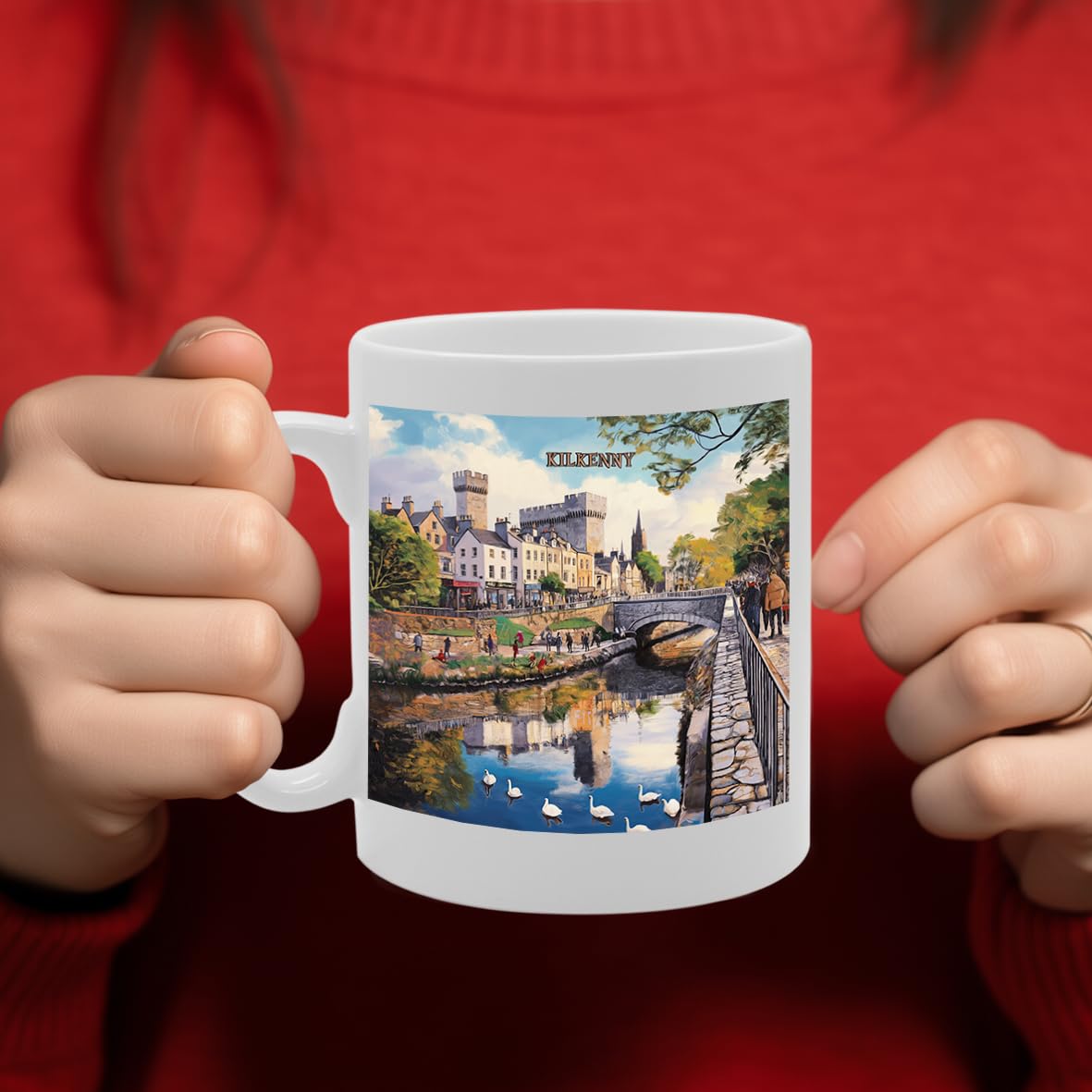 Printed Coffee Ceramic  Featuring Cities And Landmarks In United Kingdom (Kilkenny) - Funny Printed Coffee Mug - Great Gift Idea