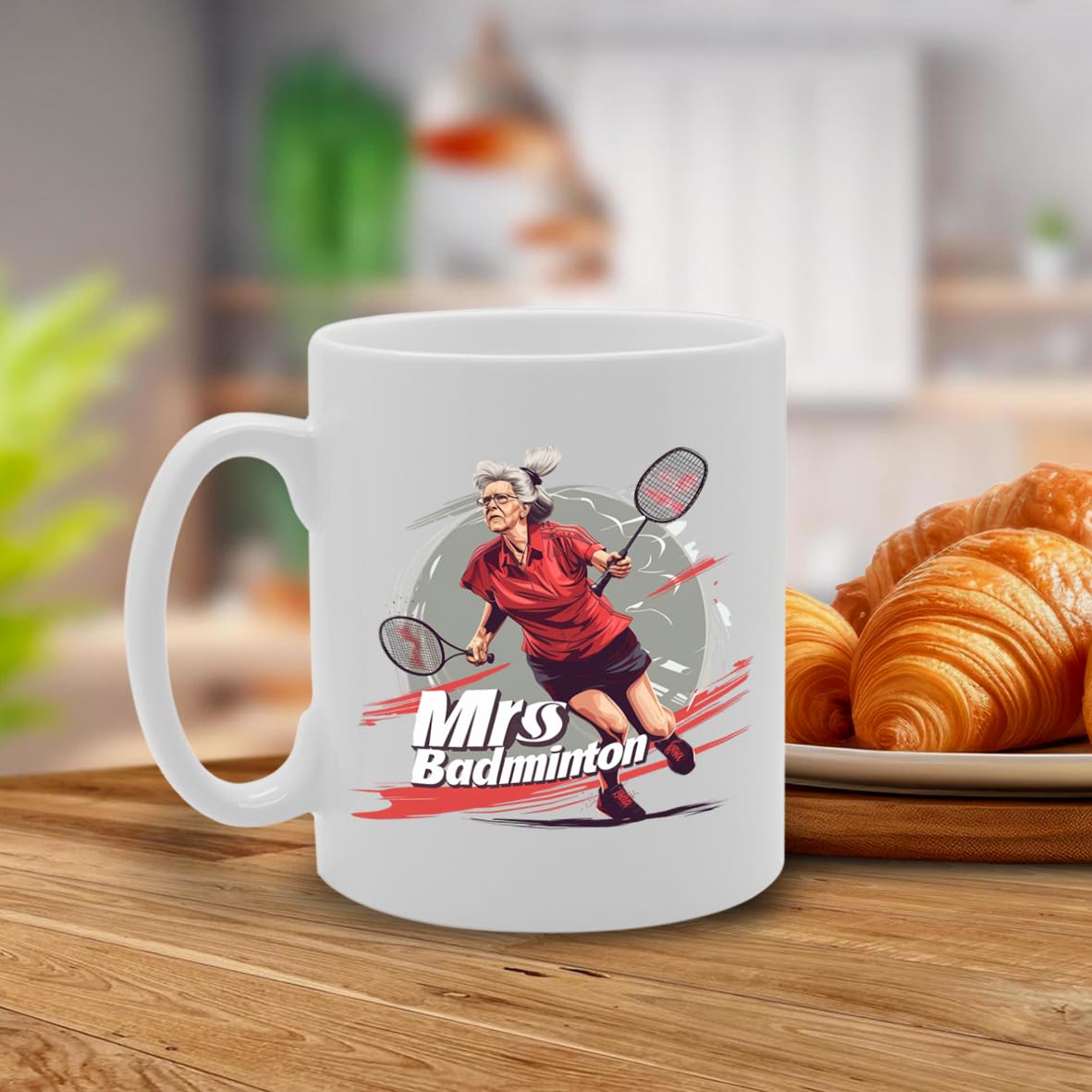 Mrs Badminton  - Ideal For Badminton Players And Sports Enthusiasts, 11Oz Ceramic Coffee  For Shuttlecock Lovers And Court Fans Mg5957 - Funny Printed Coffee Mug - Great Gift Idea