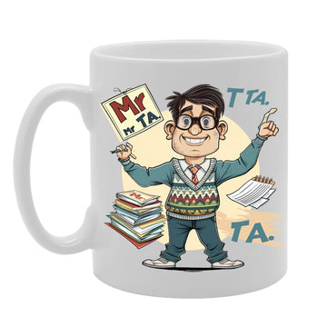 Mr Ta  - Crafted For Male Teaching Assistants, Educators, School Support Staff, Sturdy Ceramic, Dishwasher Safe Mg6016 - Funny Printed Coffee Mug - Great Gift Idea
