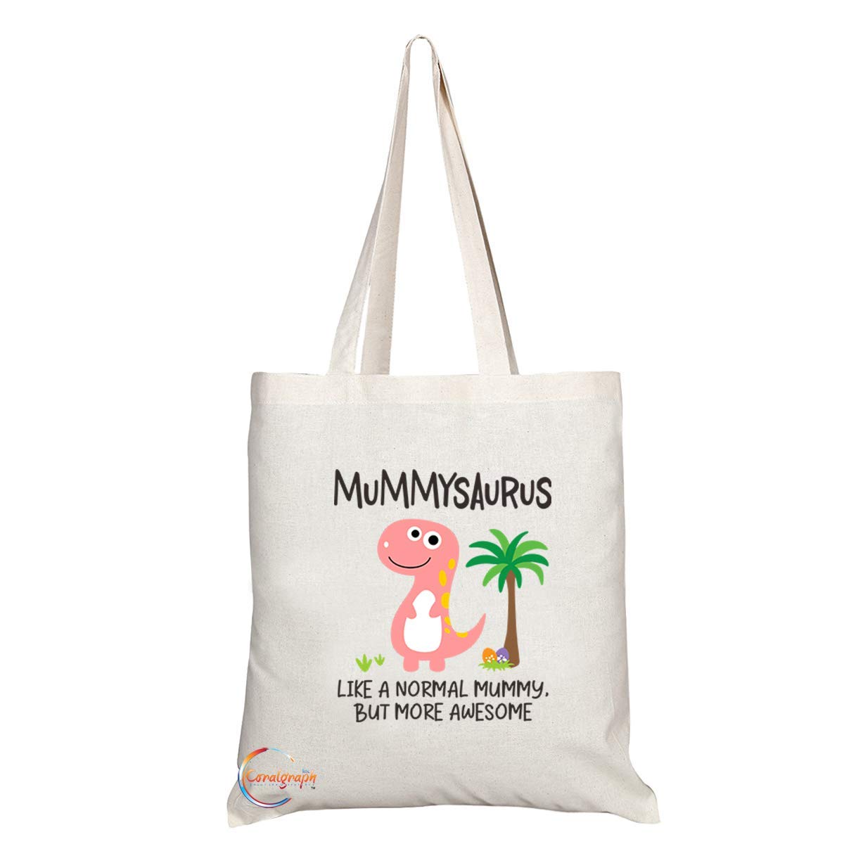 TB752 Mummysaurus Like A Normal Mummy But More Awesome Novelty Present Gift Printed Eco-Friendly Stylish Long Handled Tote Shoulder Bag
