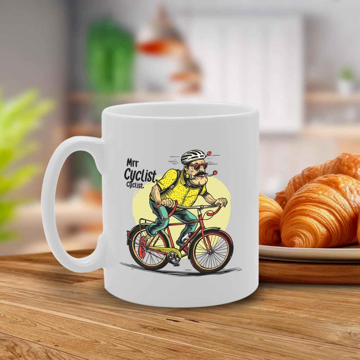 Mr Cyclist Ceramic  - Ideal For Cyclists, Bike Enthusiasts, And Sports Fans - 11Oz Coffee  With Motivational Design Mg6276 - Funny Printed Coffee Mug - Great Gift Idea