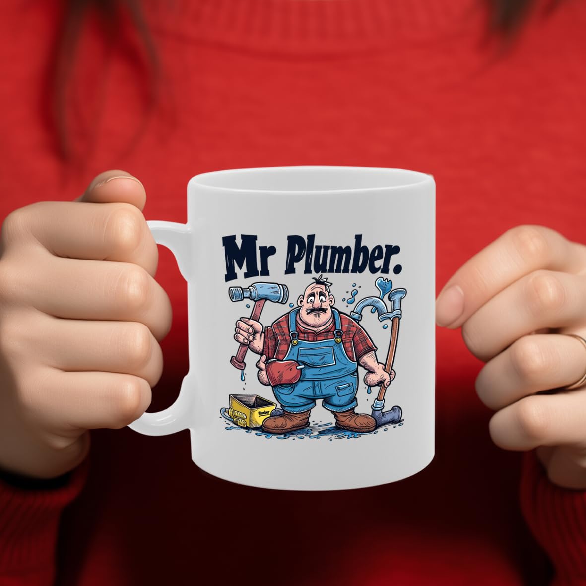 Mr Plumber Ceramic  - Ideal For Plumbers, Pipefitters, And Plumbing Enthusiasts - 11Oz Coffee  With Fun Design Mg6287 - Funny Printed Coffee Mug - Great Gift Idea