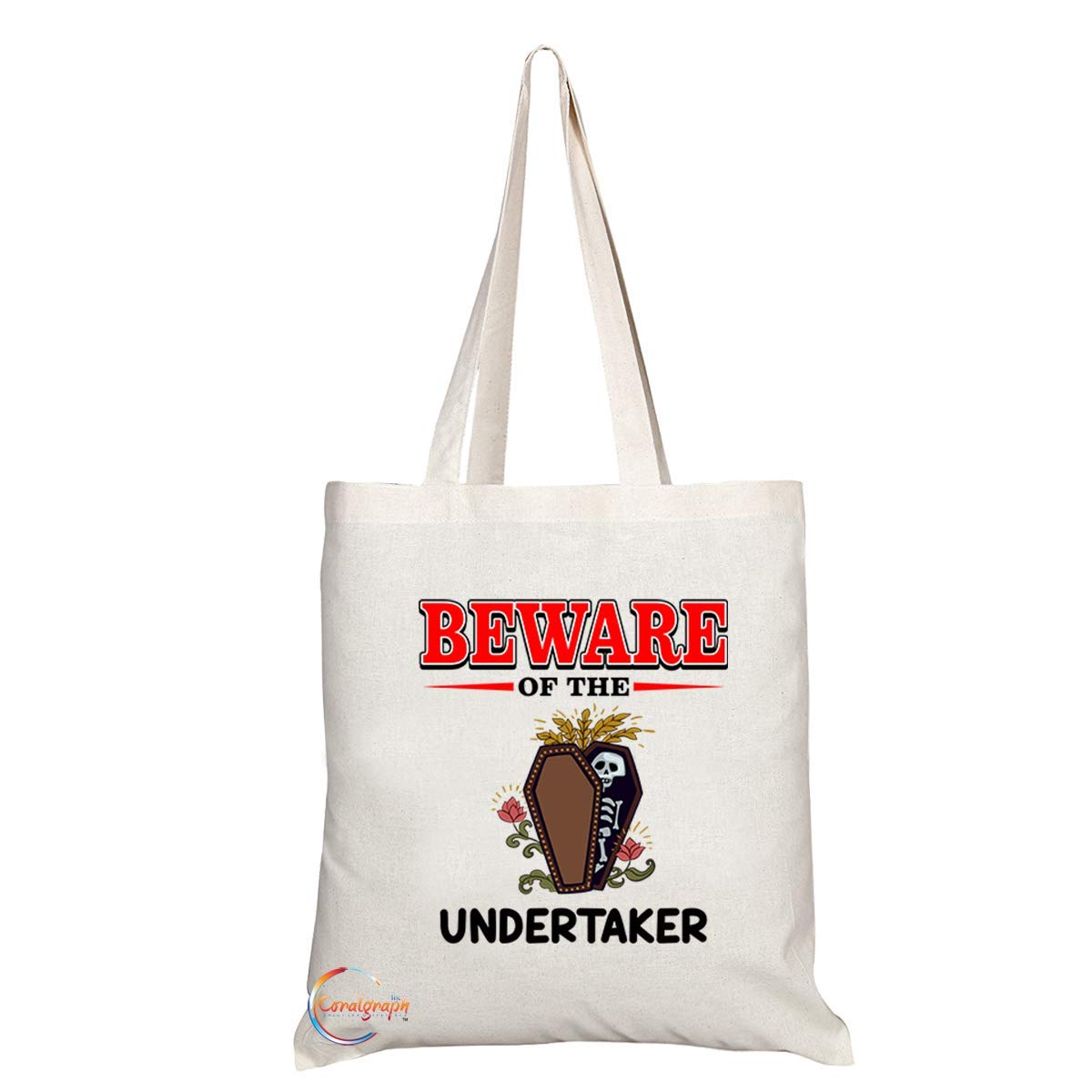 TB851 Beware of the Undertaker Novelty Present Gift Printed Eco-Friendly Stylish Long Handled Tote Shoulder Bag