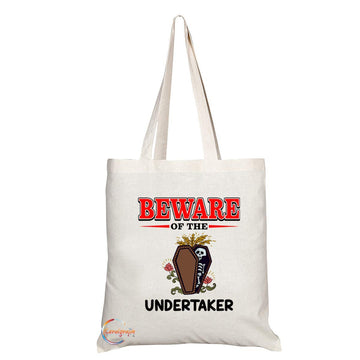 TB851 Beware of the Undertaker Novelty Present Gift Printed Eco-Friendly Stylish Long Handled Tote Shoulder Bag