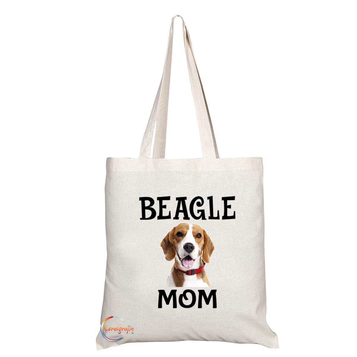 TB589 BEAGLE MOM Novelty Present Gift Printed Eco-Friendly Stylish Long Handled Tote Shoulder Bag