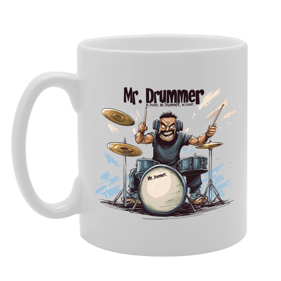 11Oz Ceramic  Mg6554 Featuring Mr Drummer – For Musicians And Music Lovers - Funny Printed Coffee Mug - Great Gift Idea