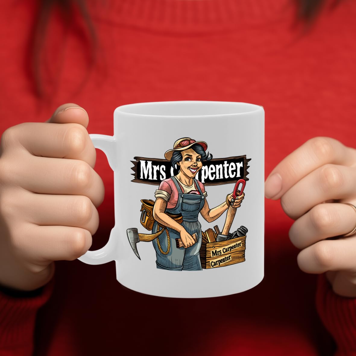 Mrs Carpenter  - For Female Carpenters, Woodworkers, Diy Enthusiasts, Durable Ceramic, Dishwasher Safe, Premium Print Mg6095 - Funny Printed Coffee Mug - Great Gift Idea
