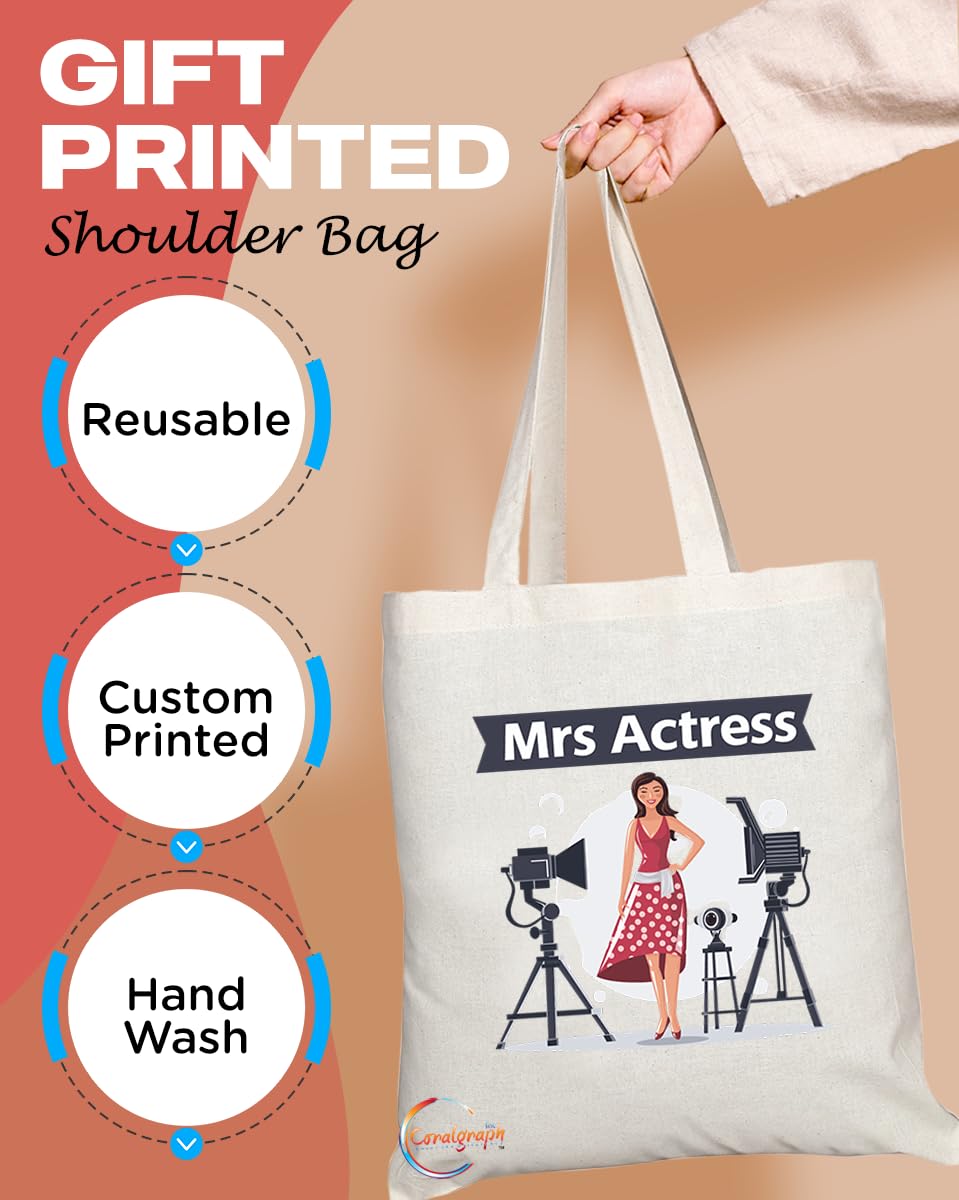 TB1792 Mrs Actor Tote Bag - Great for Female Actors, Theater Enthusiasts, Film Buffs - Sustainable, Stylish, Long Handled, Durable and Reusable