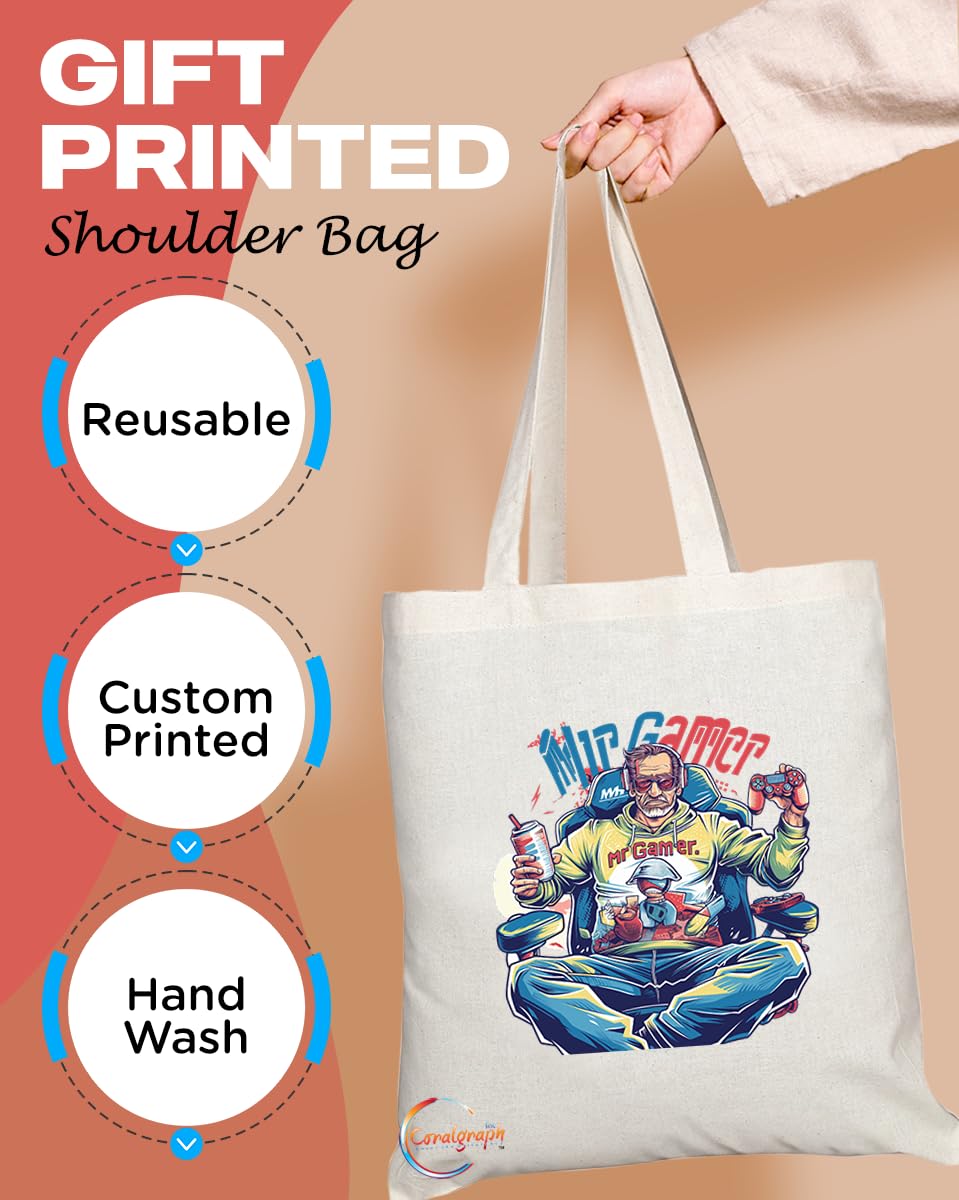TB1990 Mr Gamer Tote Bag - Ideal for Gamers, eSports Enthusiasts, and Gaming Fans - Tote Bag with Cool Design