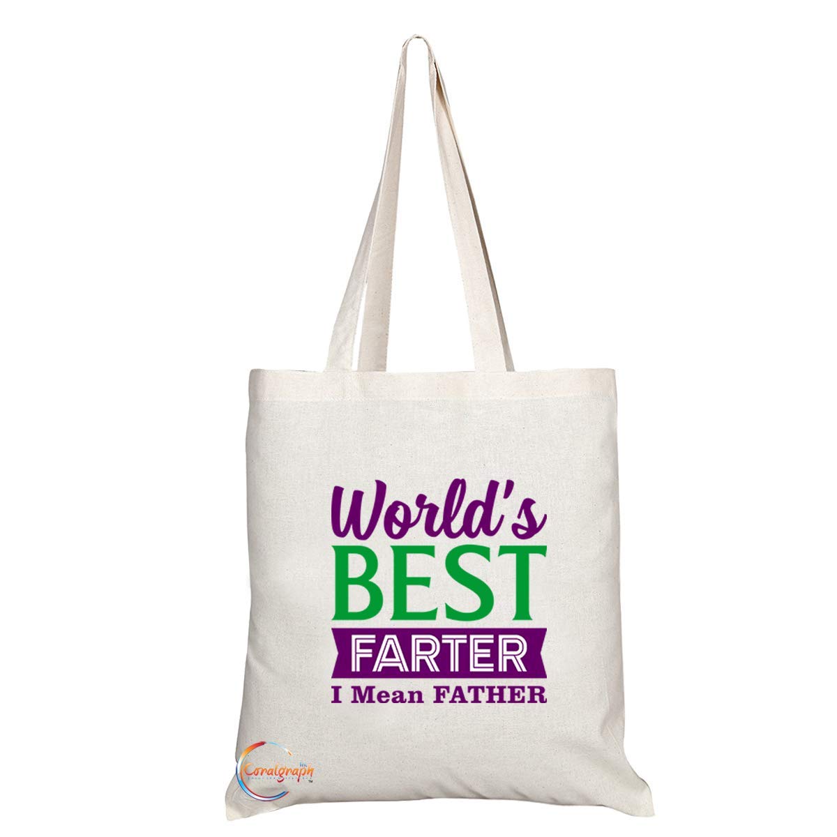TB758 Worlds Best Farter I Mean Father Novelty Present Gift Printed Eco-Friendly Stylish Long Handled Tote Shoulder Bag