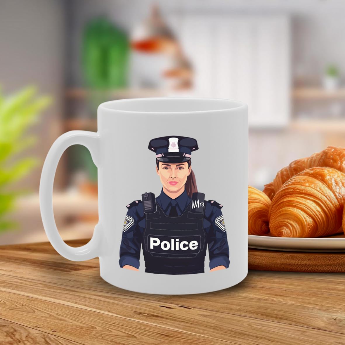 Mrs Police  - Ideal For Policewomen And Law Enforcement Officers, 11Oz Ceramic Coffee  For Female Officers And Justice Advocates Mg5934 - Funny Printed Coffee Mug - Great Gift Idea