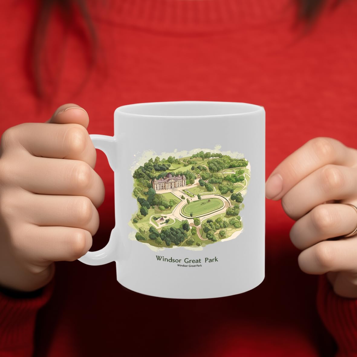 Printed Coffee Ceramic  Featuring Cities And Landmarks In United Kingdom (Windsor Great Park) - Funny Printed Coffee Mug - Great Gift Idea