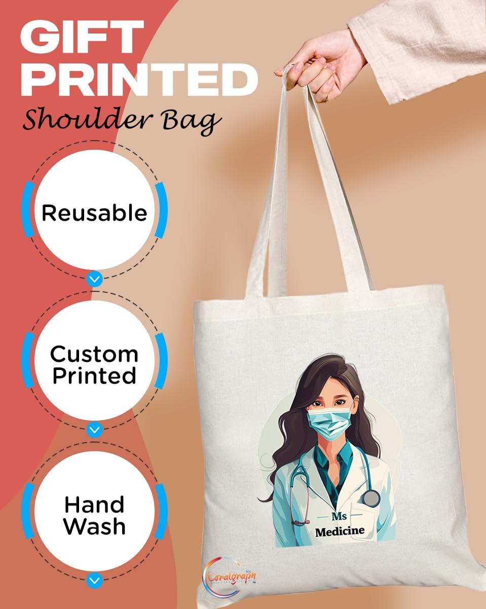TB1764 Ms Medicine Tote Bag - Great for Female Doctors, Medical Professionals, Healthcare Workers - Sustainable, Stylish, Long Handled, Durable and Reusable