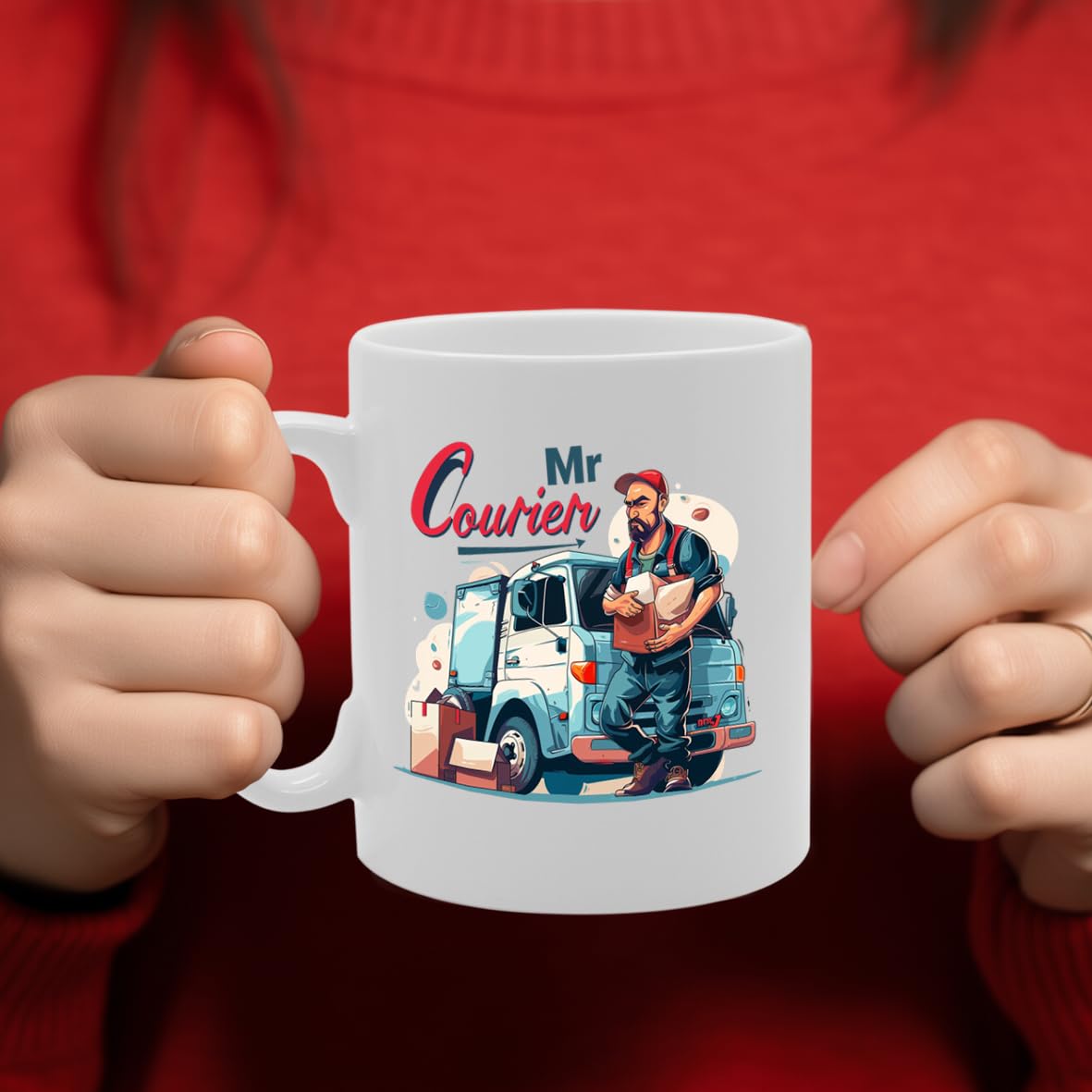 Mr Courier  - Ideal For Couriers And Delivery Professionals, 11Oz Ceramic Coffee  For Logistic Workers And Transport Enthusiasts Mg5961 - Funny Printed Coffee Mug - Great Gift Idea