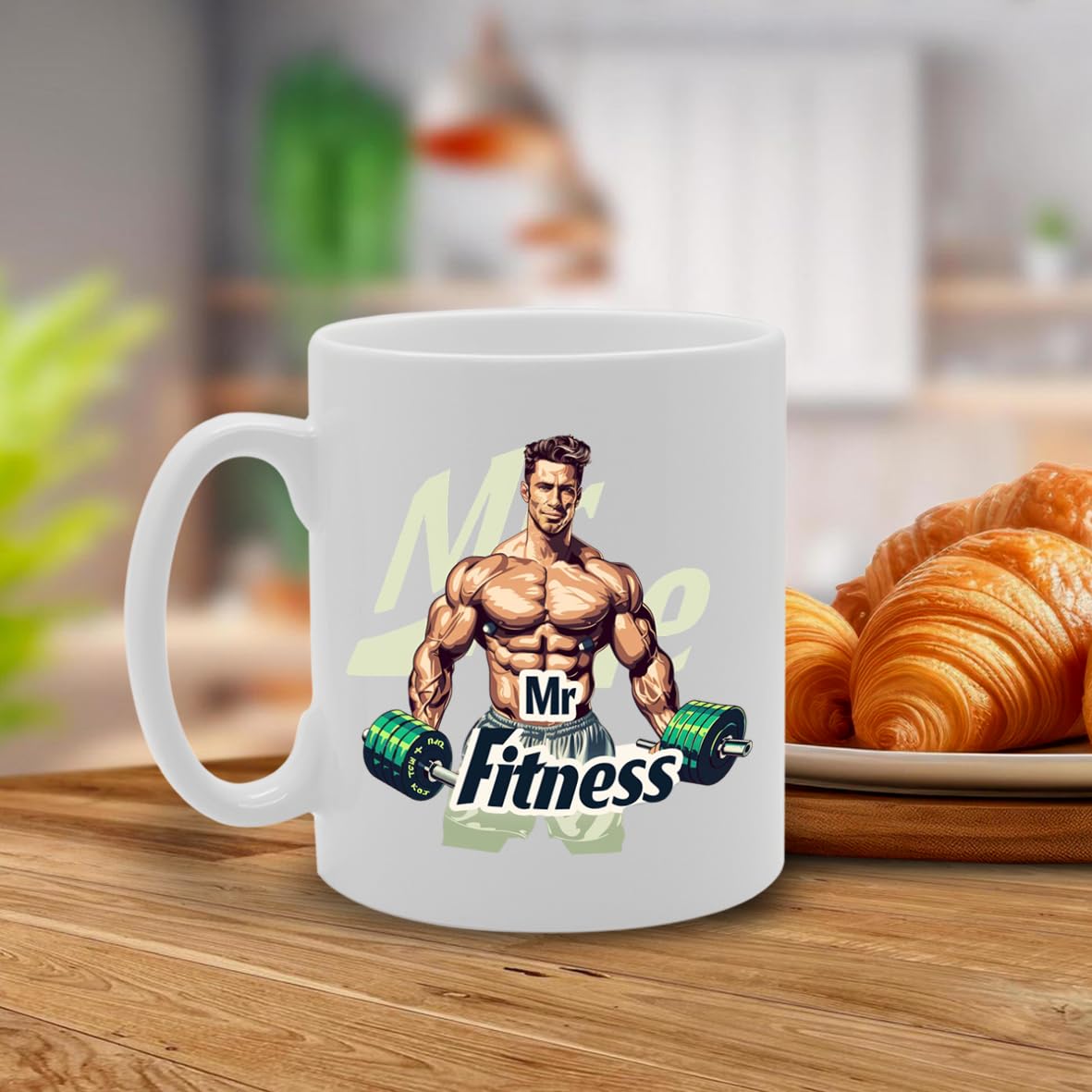 Mr Fitness  - Ideal For Fitness Enthusiasts And Gym Lovers, 11Oz Ceramic Coffee  For Health And Exercise Fans Mg5987 - Funny Printed Coffee Mug - Great Gift Idea