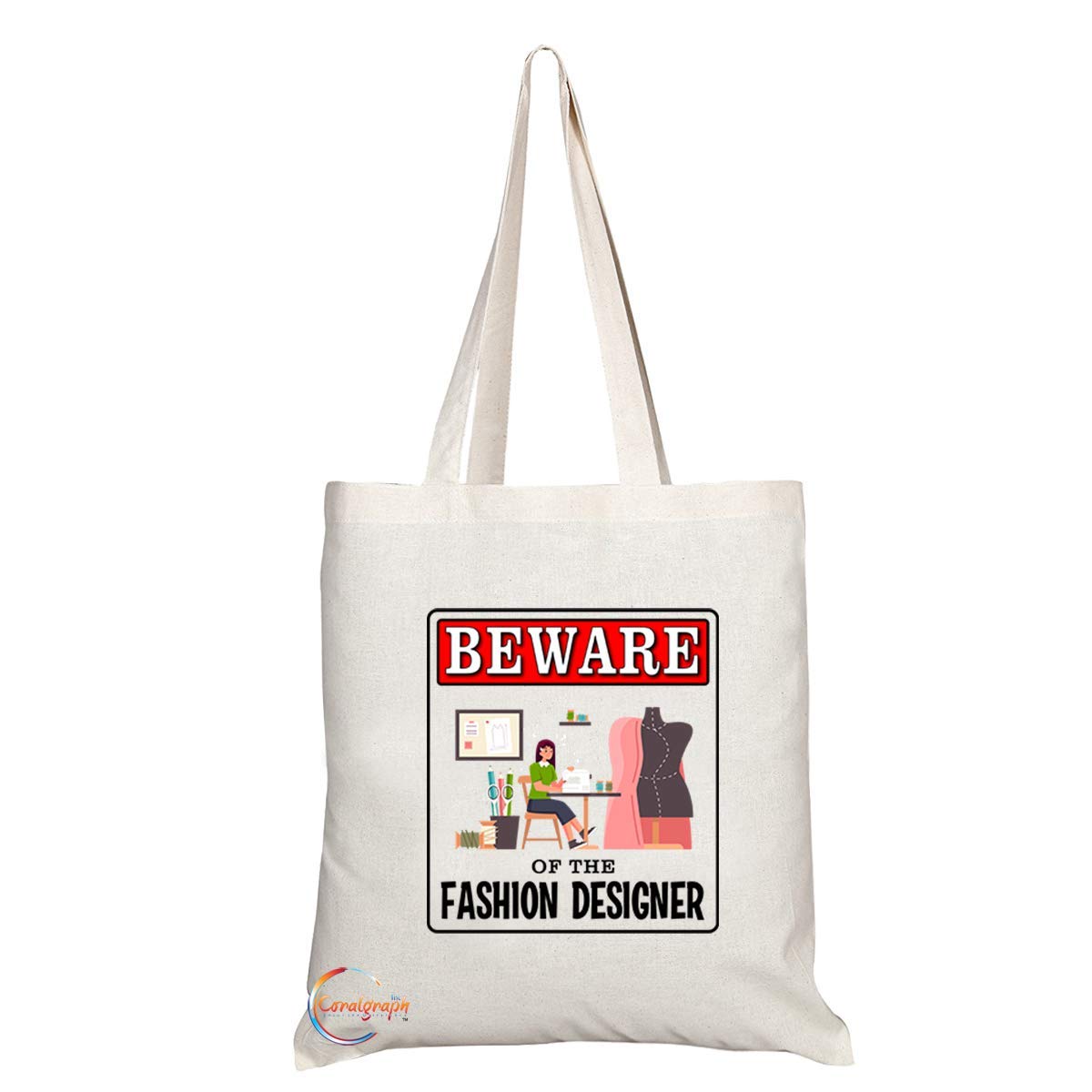 TB939 Beware of the Fashion Designer Novelty Present Gift Printed Eco-Friendly Stylish Long Handled Tote Shoulder Bag