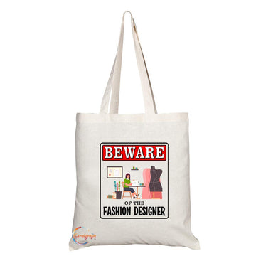 TB939 Beware of the Fashion Designer Novelty Present Gift Printed Eco-Friendly Stylish Long Handled Tote Shoulder Bag