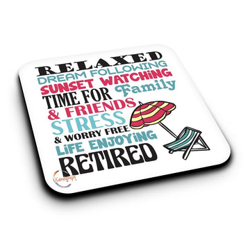 ER374 Relaxed Dream Following Sunset Watching Time For Family & Friends Novelty Present Gift Printed MDF Wooden Coaster