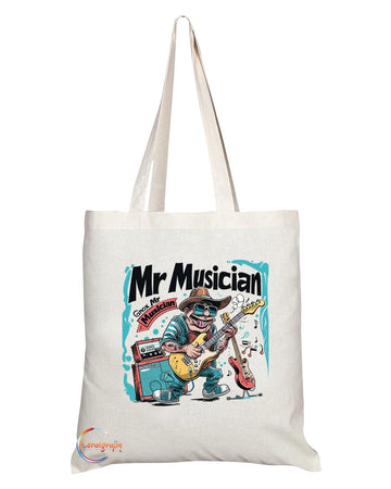 TB1857 Mr Musician Tote Bag - Gift for Musicians, Band Members, Music Lovers - Durable, Stylish, Eco-Friendly, Reusable, Spacious, and Lightweight