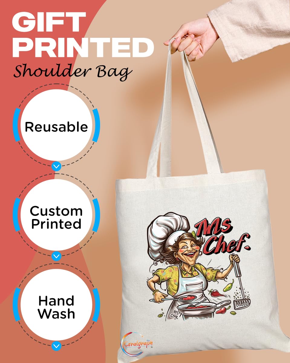 TB1991 Ms Chef Tote Bag - Ideal for Female Chefs, Culinary Artists, and Food Lovers - Tote Bag with Stylish Design