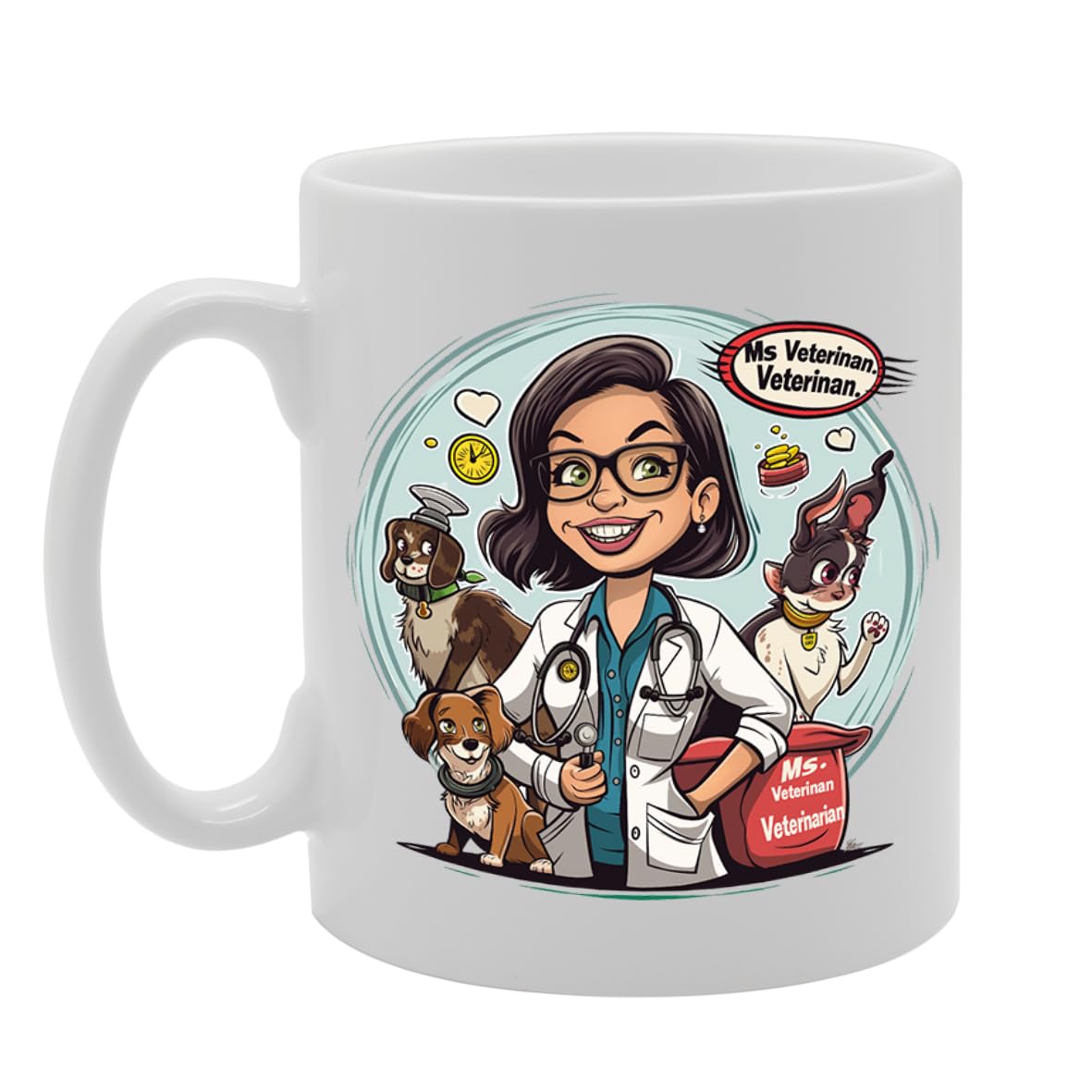 Ms Veterinarian  - For Female Veterinarians, Animal Lovers, Pet Care Professionals, Durable Ceramic, Dishwasher Safe, Premium Print Mg6055 - Funny Printed Coffee Mug - Great Gift Idea