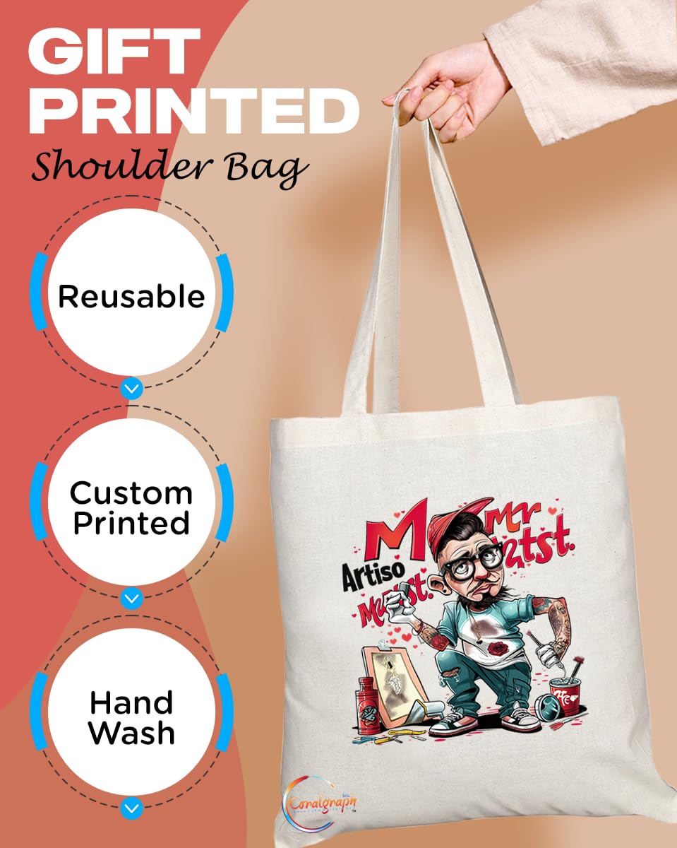 TB1982 Mr Artist Tote Bag - Ideal for Artists, Creatives, and Art Enthusiasts - Tote Bag with Inspirational Design