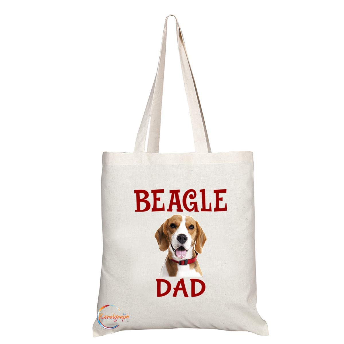 TB569 BEAGLE DAD Novelty Present Gift Printed Eco-Friendly Stylish Long Handled Tote Shoulder Bag