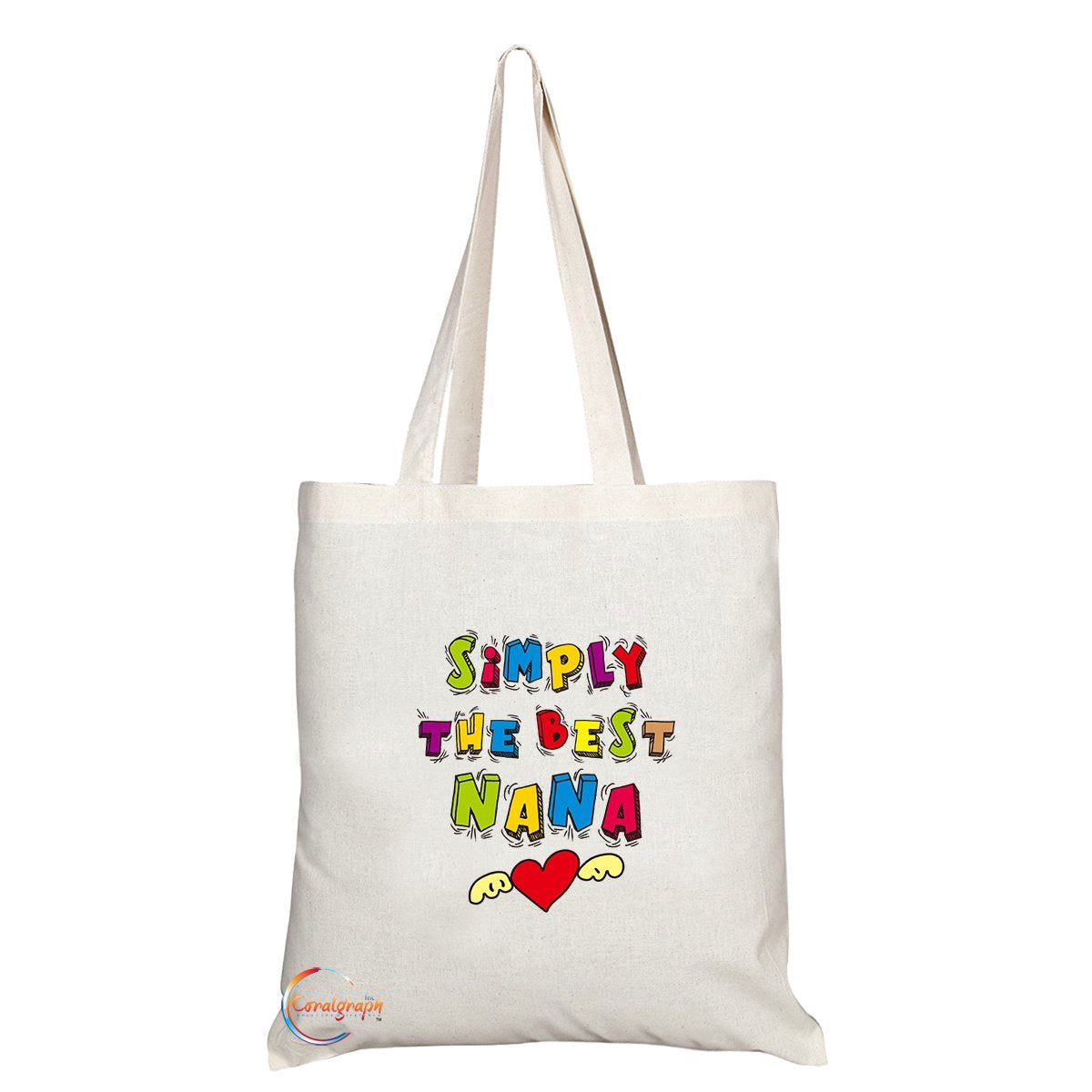 TB217 SiMPLY THE BEST NANA Novelty Present Gift Printed Eco-Friendly Stylish Long Handled Tote Shoulder Bag