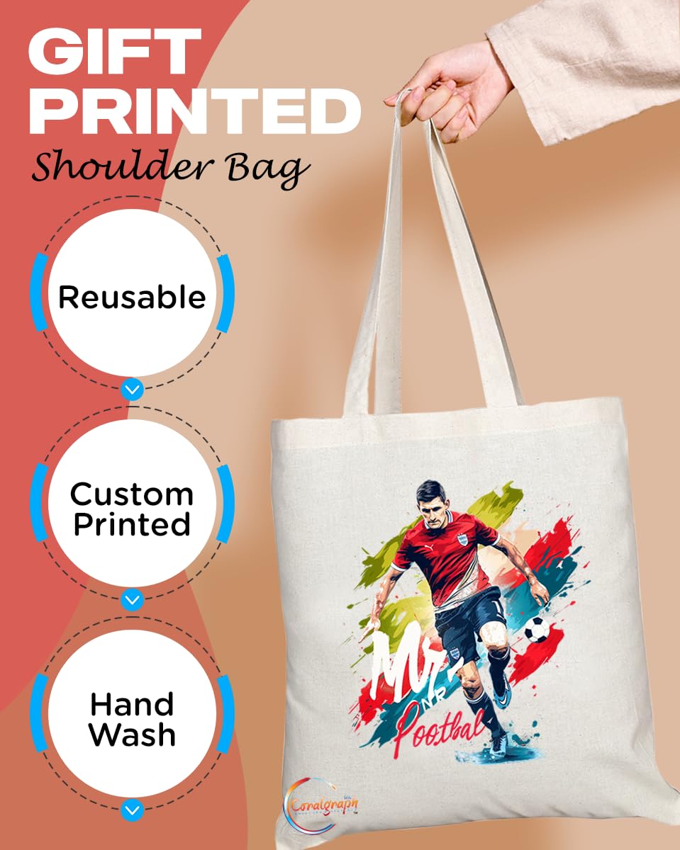 TB1773 Mr Football Tote Bag - Great for Football Players, Fans, Sports Enthusiasts - Sustainable, Stylish, Long Handled, Durable and Reusable