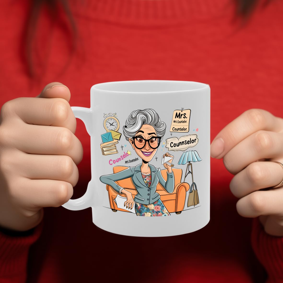Mrs Counselor  - For Female Counselors, Therapists, Guidance Professionals, Durable Ceramic, Dishwasher Safe, Premium Print Mg6077 - Funny Printed Coffee Mug - Great Gift Idea