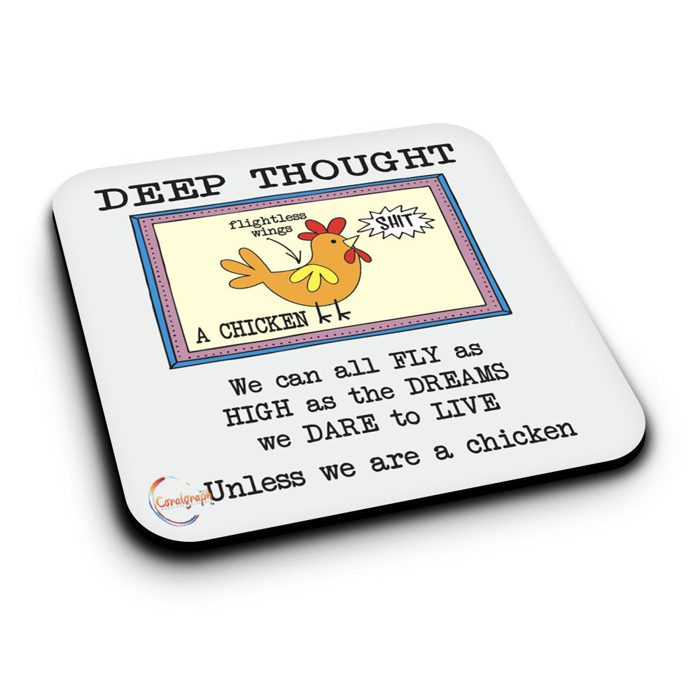 ER284 DEEP THOUGHT We Can All FLY as HIGH the DREAMS Novelty Present Gift Printed MDF Wooden Coaster