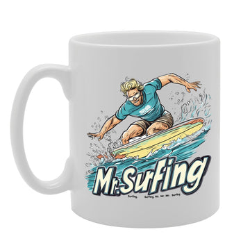 11Oz Ceramic  Featuring Popular Sports Designs From Around The World – Ideal For Sports Fans And Enthusiasts (Surfing Mg6574) - Funny Printed Coffee Mug - Great Gift Idea