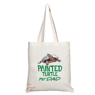 TB634 PET DAD PAINTED TURTLE Novelty Present Gift Printed Eco-Friendly Stylish Long Handled Tote Shoulder Bag