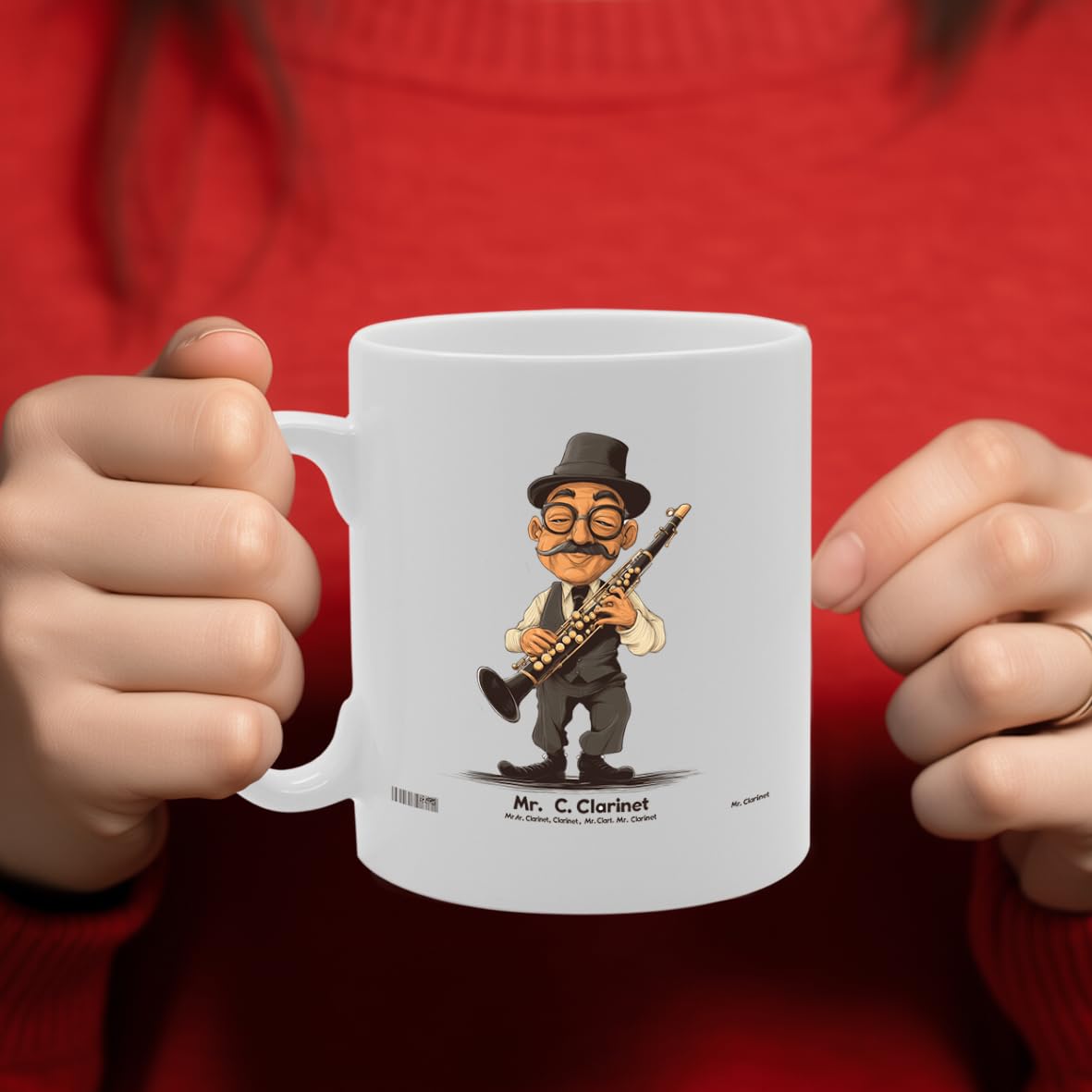 11Oz Ceramic  Mg6548 Featuring Mr Clarinet – For Musicians And Music Lovers - Funny Printed Coffee Mug - Great Gift Idea