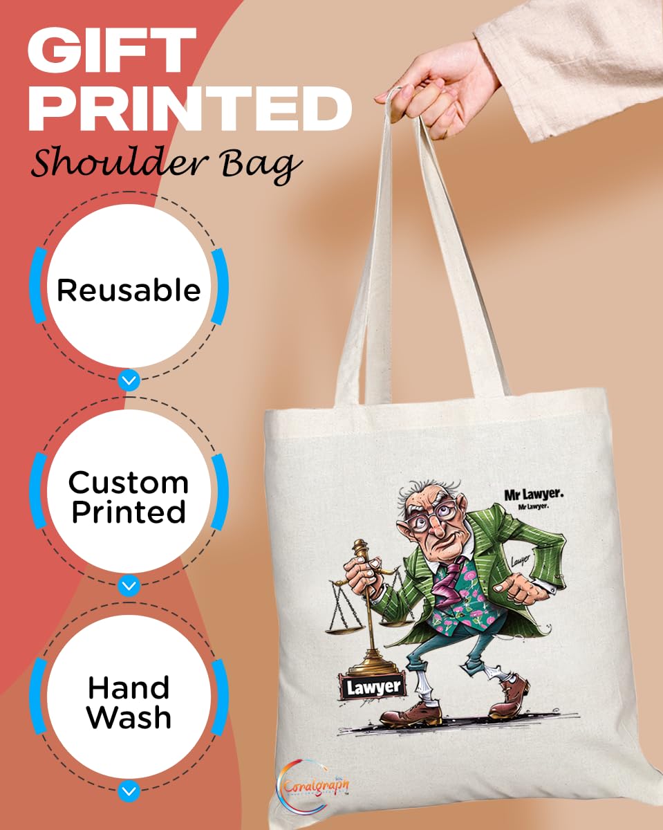 TB1853 Mr Lawyer Tote Bag - Great Gift for Lawyers, Legal Professionals, Law Students - Durable, Stylish, Eco-Friendly, Reusable, Spacious, and Lightweight