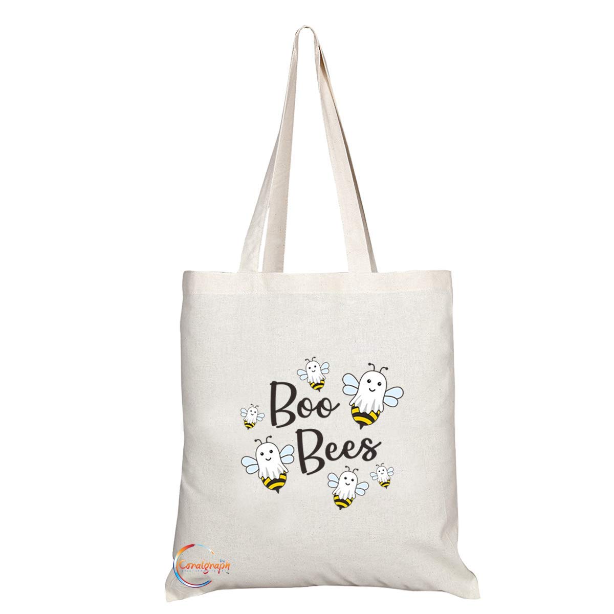 TB603 Boo Bees - 2 Bees Novelty Present Gift Printed Eco-Friendly Stylish Long Handled Tote Shoulder Bag